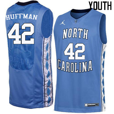 Youth #42 Brandon Huffman North Carolina Tar Heels College Basketball Jerseys Sale-Blue